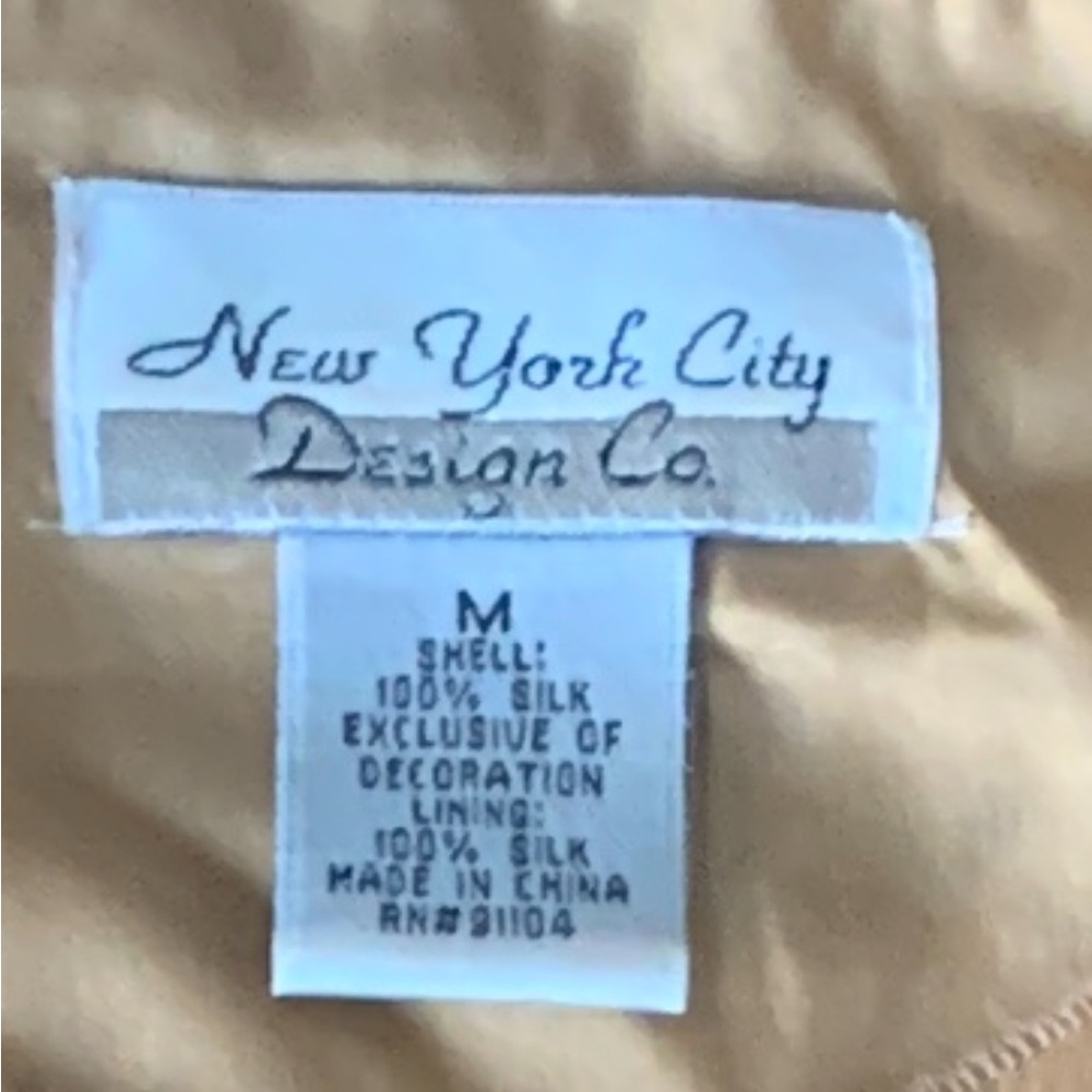 New York City Design Co Embroidered Tie-Neck Blouse in Mustard - Picture 7 of 9